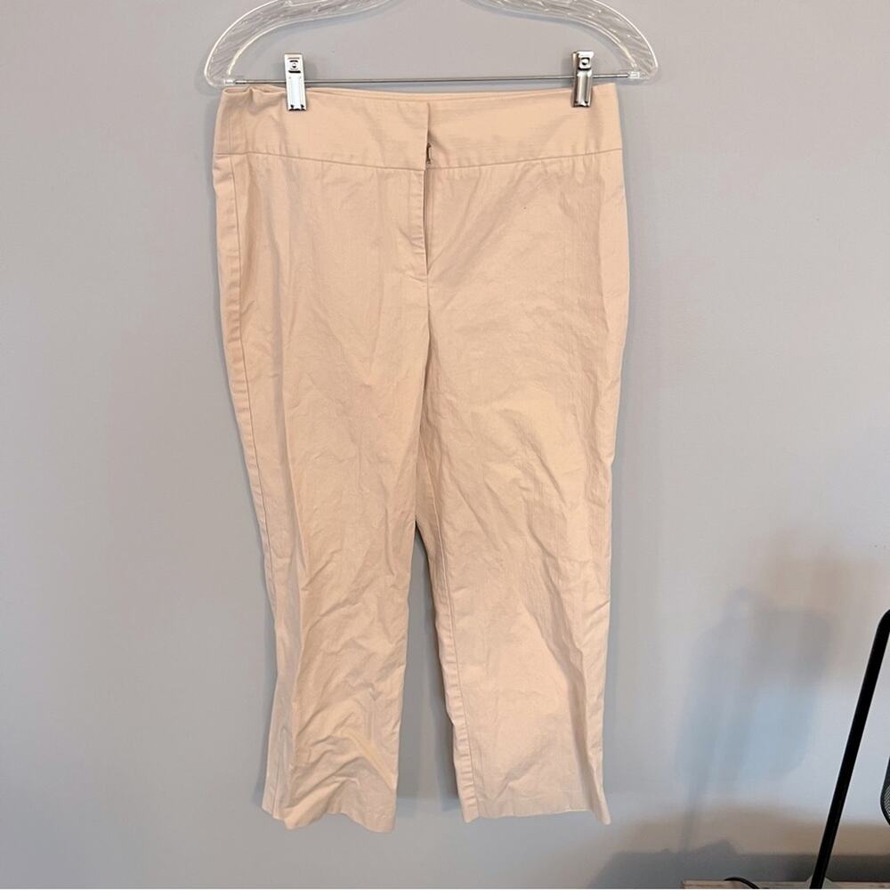 i.e. Women’s Cream Cropped Boyfriend Pants Size 8 100% Cotton